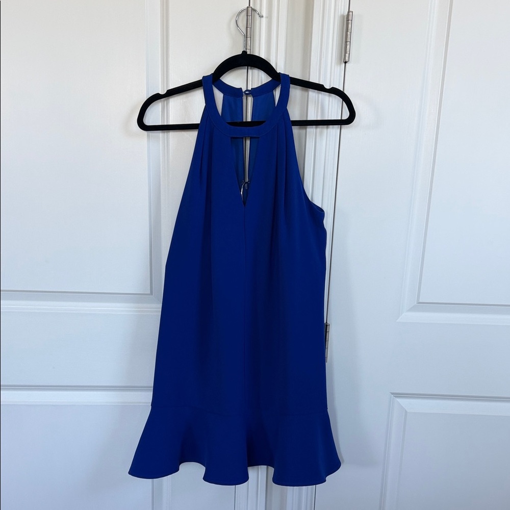 Greylin Royal Blue Halter Mini Dress